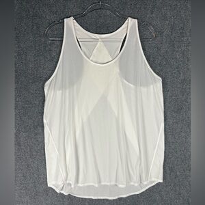 Lululemon Women’s White Racerback Athletic Tank Top Color Match Logo